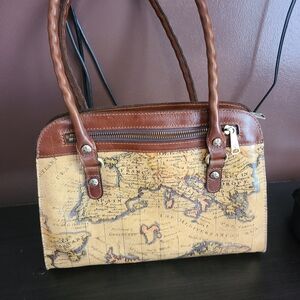 PATRICIA NASH EUROPEAN MAP LEATHER BAG